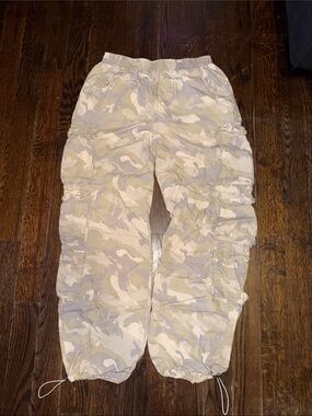 Vintage Havana Beige & Light Gray Camo Cargo Joggers